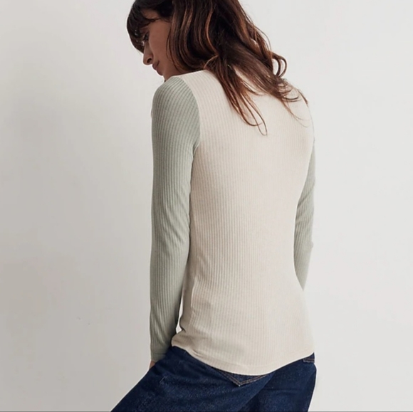 Madewell Colorblock Ribbed Turtleneck Top - Picture 5 of 8